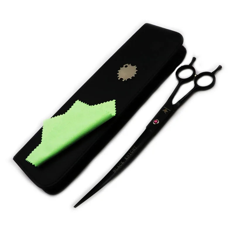 Pet Scissors 9" Black Upward Curved Pet Grooming Scissors Professional Shears Salon Barber Using Dogs & Cats