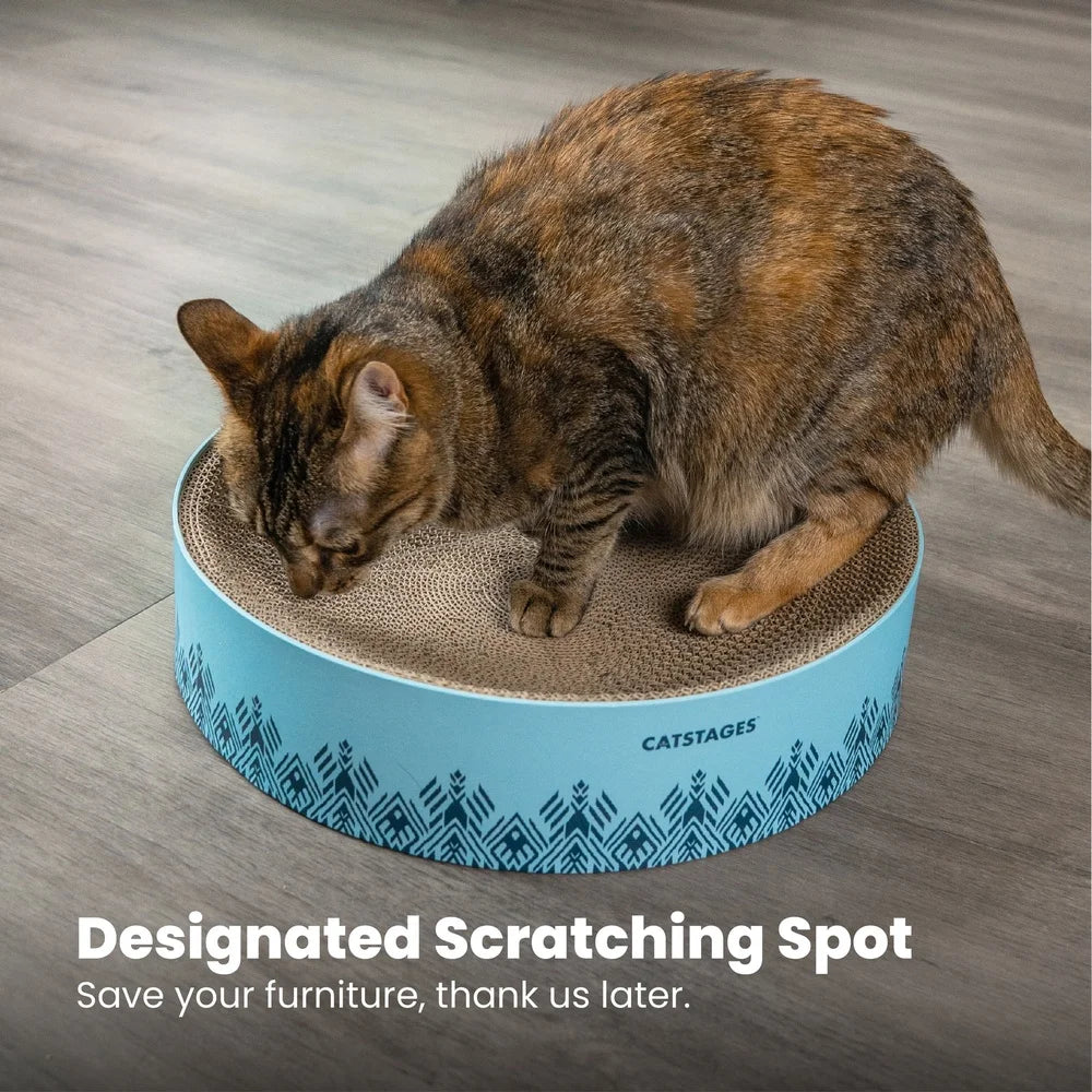 3 Pack Cat Scratcher Bowl Cozy Resting Spot Recycled Cardboard Healthy Nail Care Lightweight Durable Design Ideal Cats Up to
