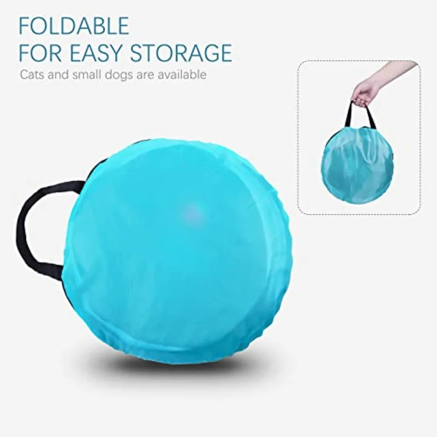 Large SShape Collapsible Interactive Cat Tunnel with Play Ball and Peek Holes for Indoor Cats Kittens Rabbits and Puppies Blue