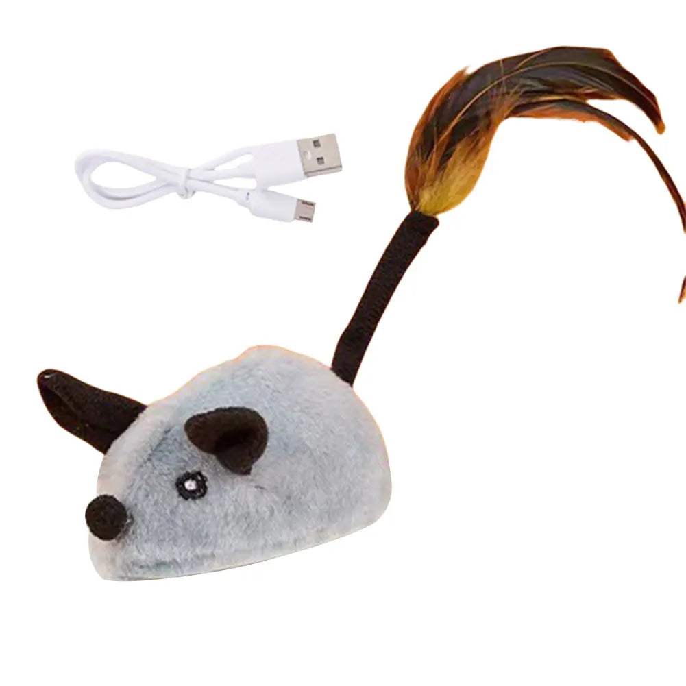 Mouse Moving Cat Toys Electronic Squeaky Cat Toys Moving Cat Mouse Toy for Kitten Indoor/Outdoor Exercise