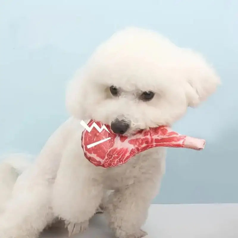 Squeaky Chew Toys For Dog Steak Shape Design Squeaker Doll For Puppy Tough Bite-Resistant Pet Fetch Toys For Medium And Large