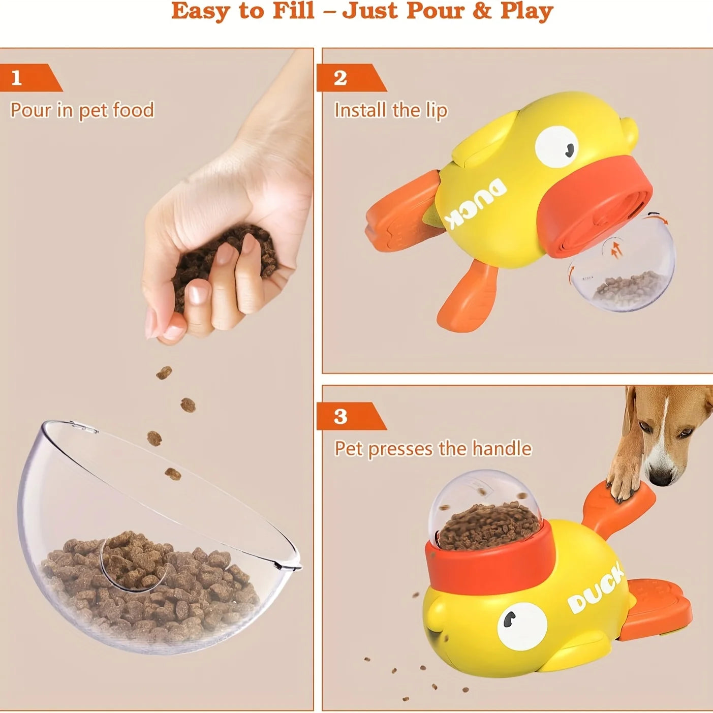 Pet Press type Snack Toys Cat Toys To Relieve Boredom Duck Design Anti-slip Pet Feeder for Dog Training