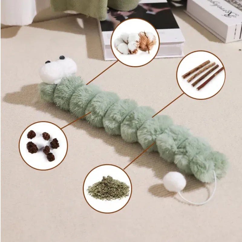 Plush Cat Chew Toy Catnip Self-hi Bite Toys Strip Pillow Teaser Toys for Cats Soft Interactive Cat Plaything Kitten Toys