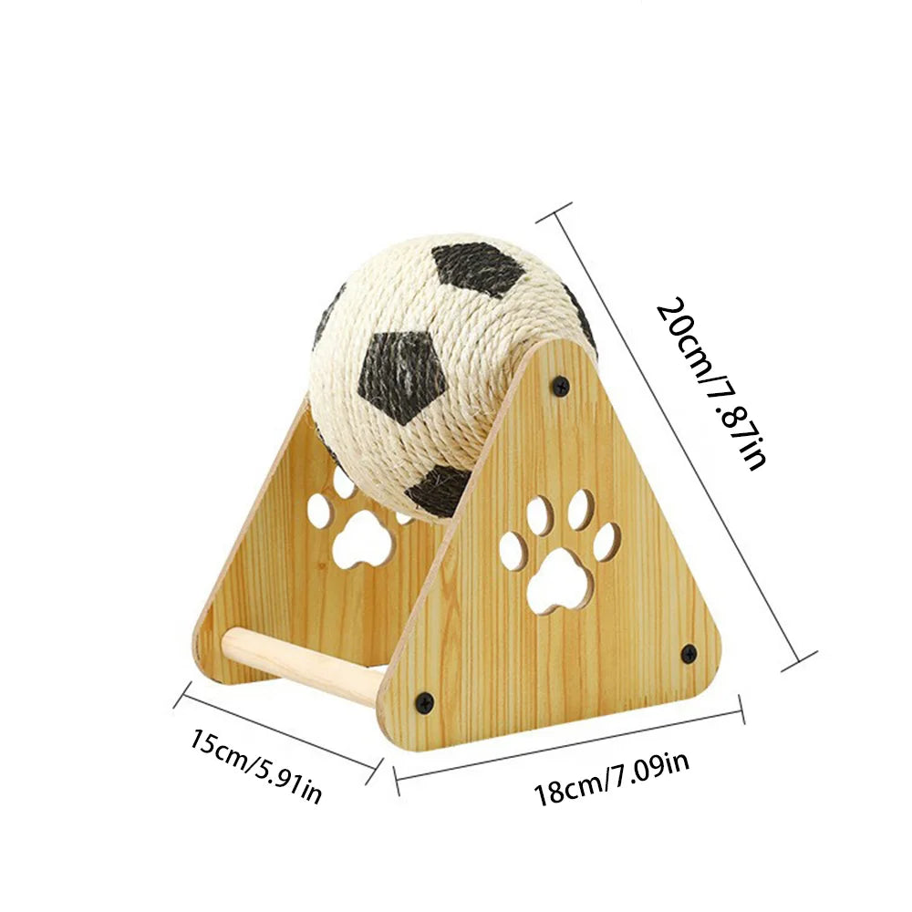 Sisal Ball Cat Scratcher - Vertical Football-Shaped Cat Tree, Durable Claw Grinder, Non-Shedding Self-Play