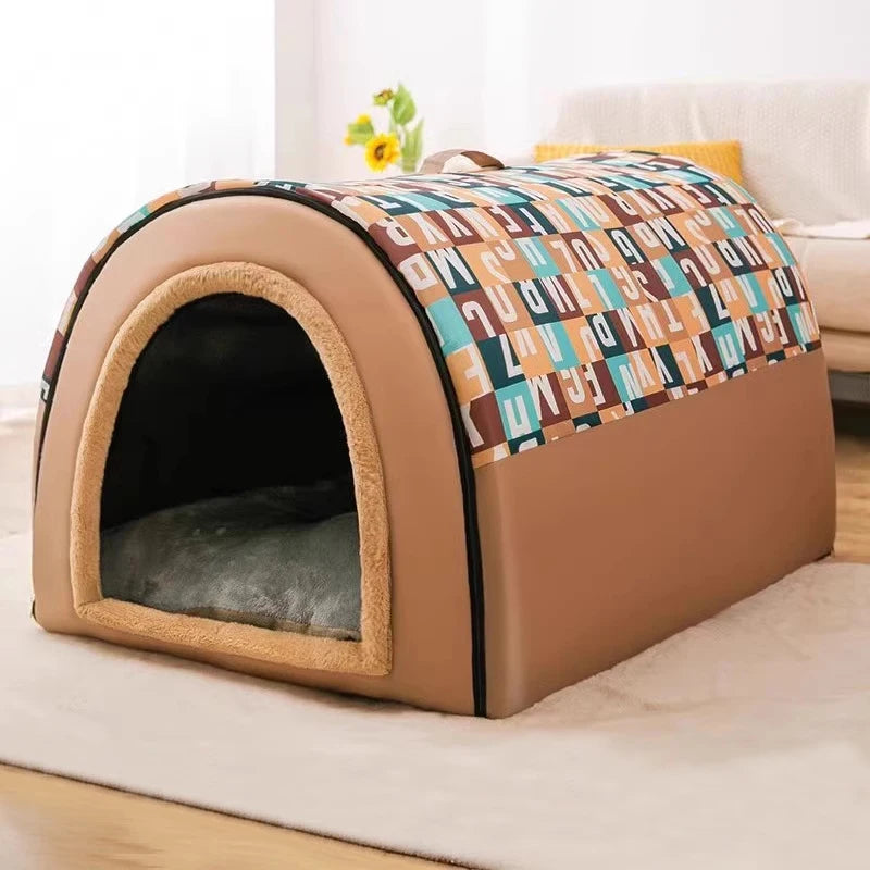 2024 New Dog Kennel Winter Warm Large Dog Oversized Dog House House Closed Winter Removable Golden Pet Four Seasons Use