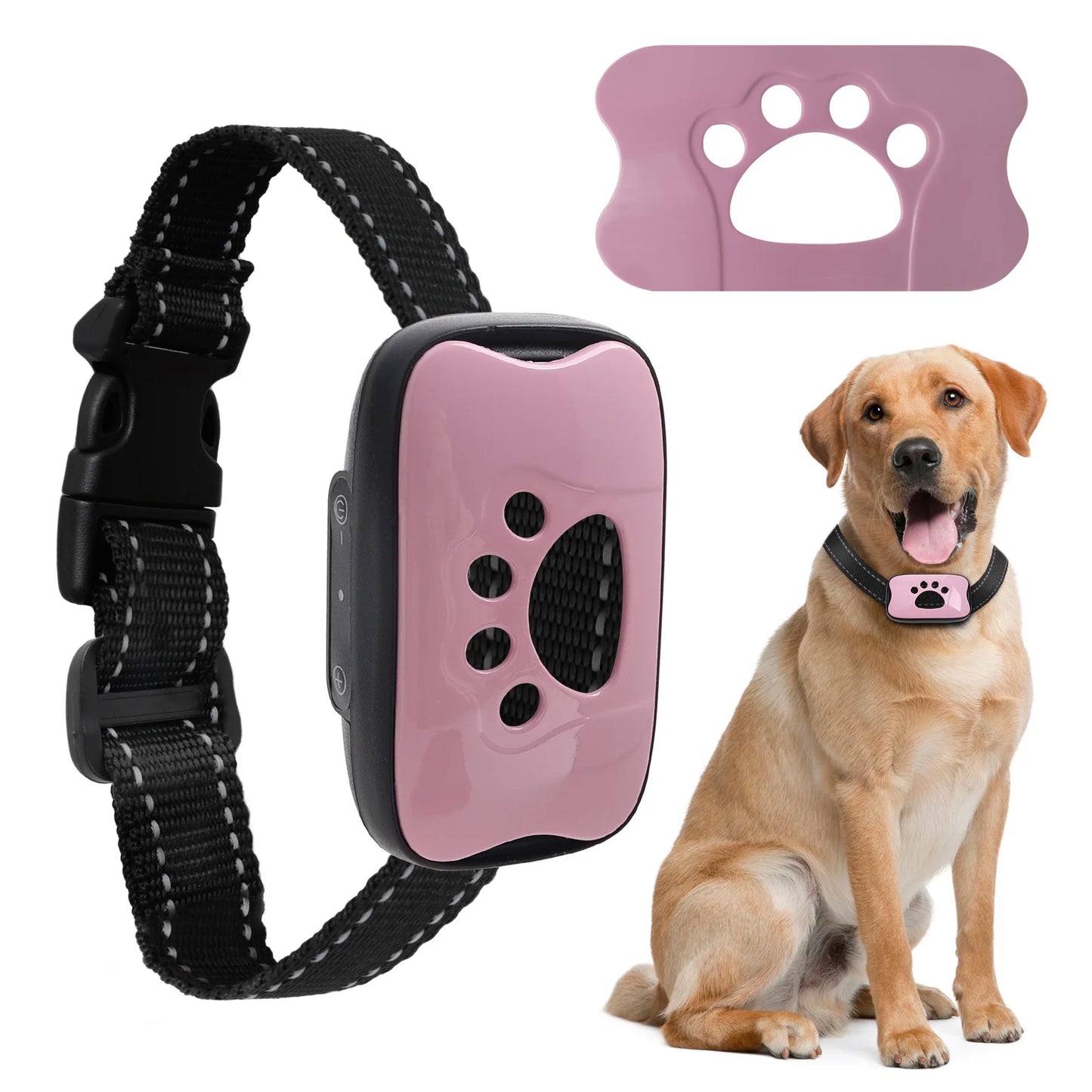 Pet Dog Barking Prevention Device USB Rechargeable Dog Training Collar Ultrasonic Anti-Bark Vibrating Collar