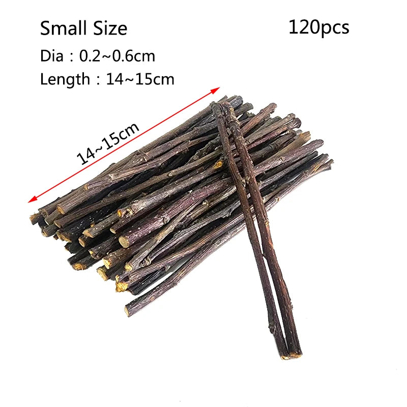 20/40/80/100pcs Hamster Rabbit Teeth Grinding Apple Tree Stick Minerals Molar Stone Toys for Chinchilla Hamster Pet accessories