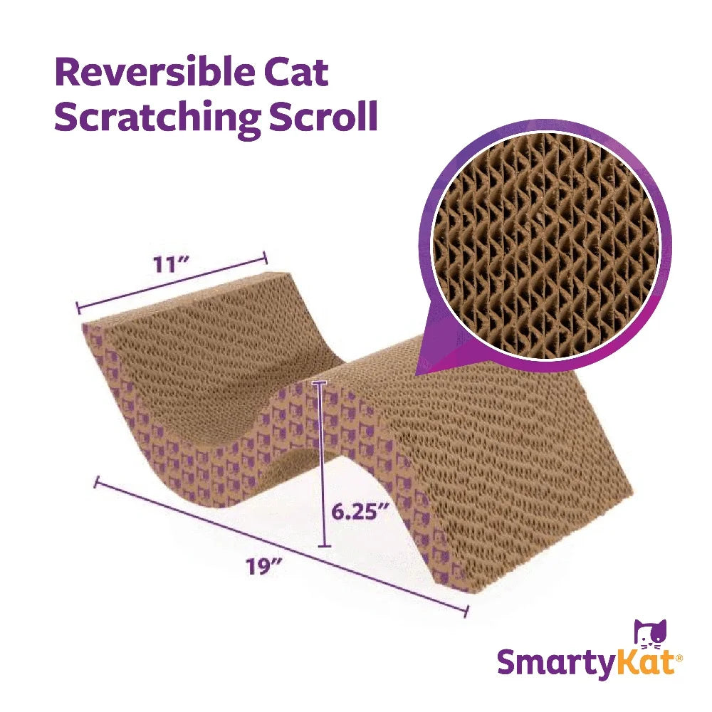 Indoor Cat Scratcher Wide Corrugated Catnip Infused Scratching Post Eco-Friendly Recycled Material Paws Off Furniture Stress