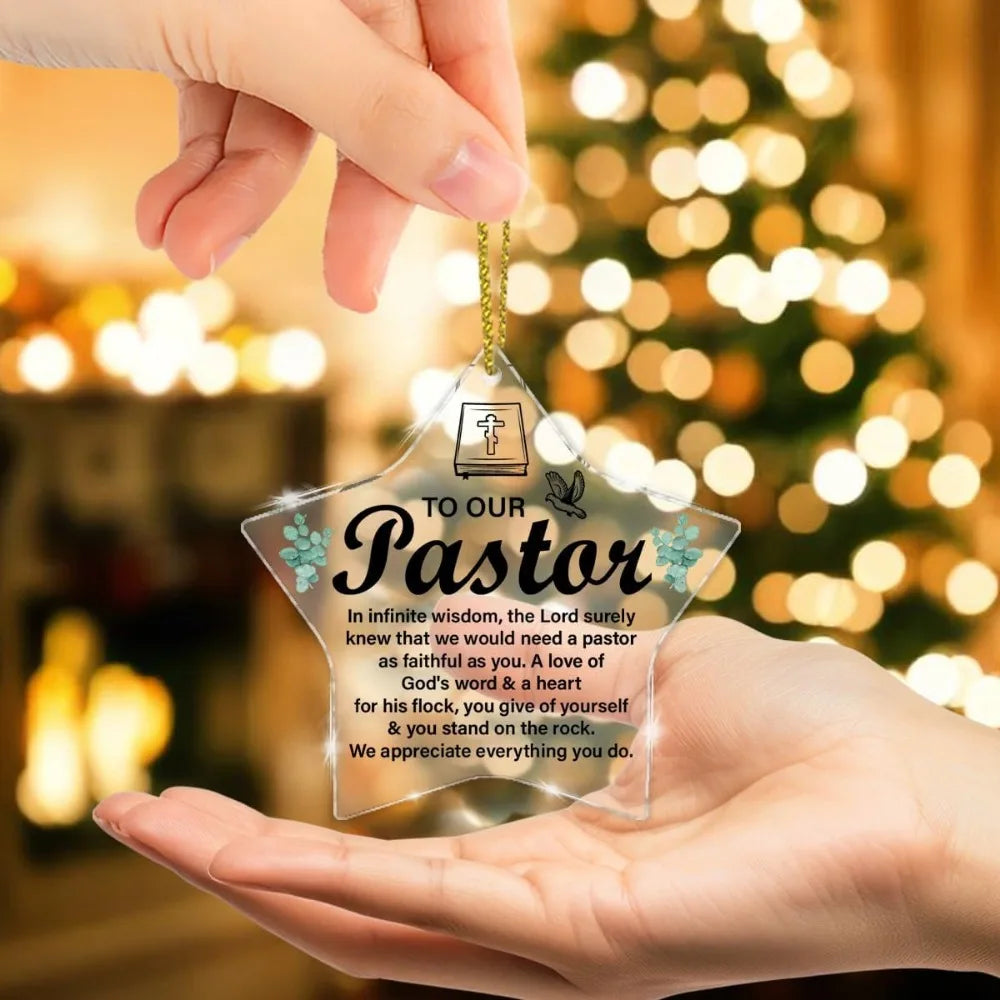 Pastor acrylic Christmas decoration, a meaningful gift for birthdays, Christmas, or retirement.