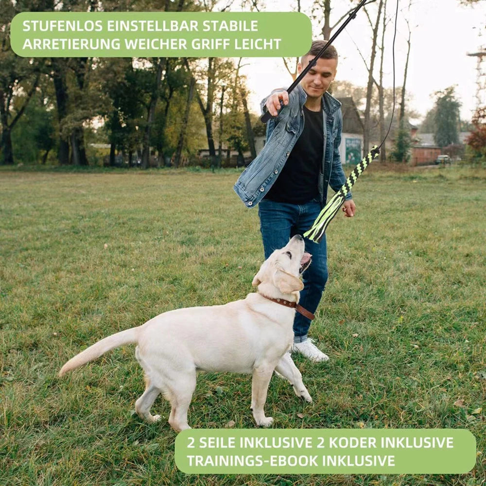 Dog Teeth Grinding Toy Bite-resistant Durable with Plush Refill Dog Toy Retractable Pole Dog Chew Toy Interactive Pet Toys