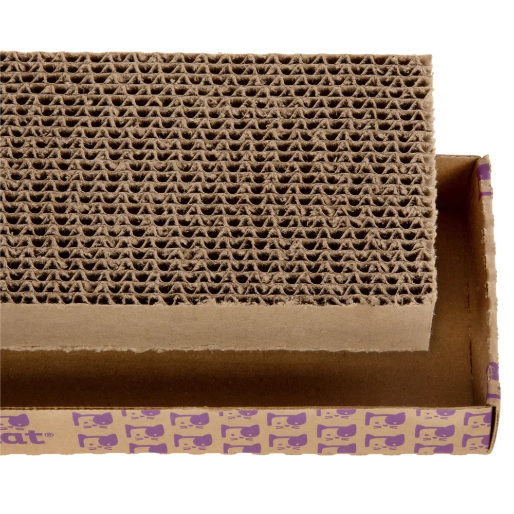 3 Pack Cat Scratching Pad Reversible Catnip Infused Corrugated Cardboard Durable Floor Scratcher Eco Friendly Cat Toy