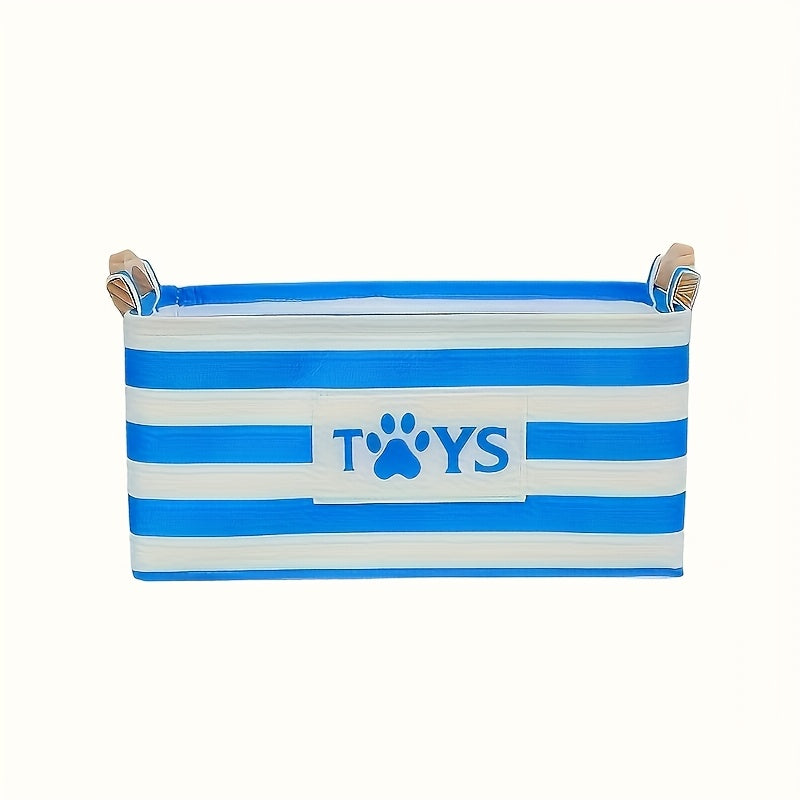 Blue Pet Toy Box Storage Basket Organizer for Dog Toys - a Great Way to Organize Pet Toys., Storage Trunks for Home Organization
