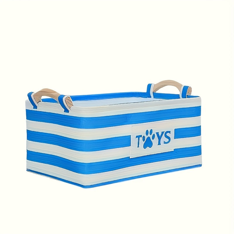 Blue Pet Toy Box Storage Basket Organizer for Dog Toys - a Great Way to Organize Pet Toys., Storage Trunks for Home Organization