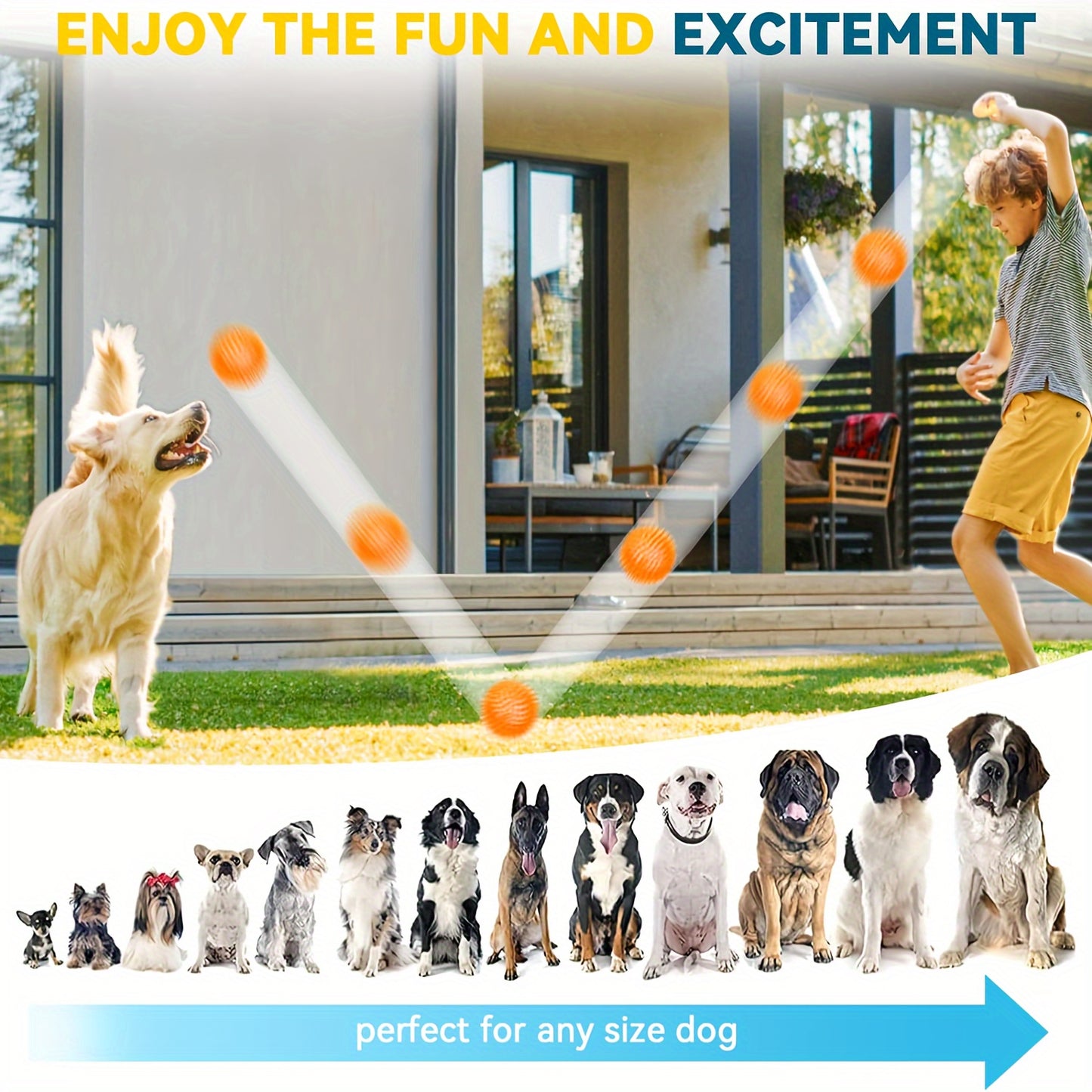 3.5" Large Dog Toys Ball, 6 Pack Squeaky Dog Toys, Durable Dog Toys For Aggressive Chewers, Spiky Dog Ball For Clean Teeth And Training, Fetch Toys For Large Dogs, Puppy Chew Toys For Teething