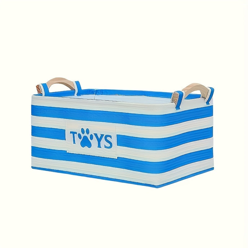 Blue Pet Toy Box Storage Basket Organizer for Dog Toys - a Great Way to Organize Pet Toys., Storage Trunks for Home Organization