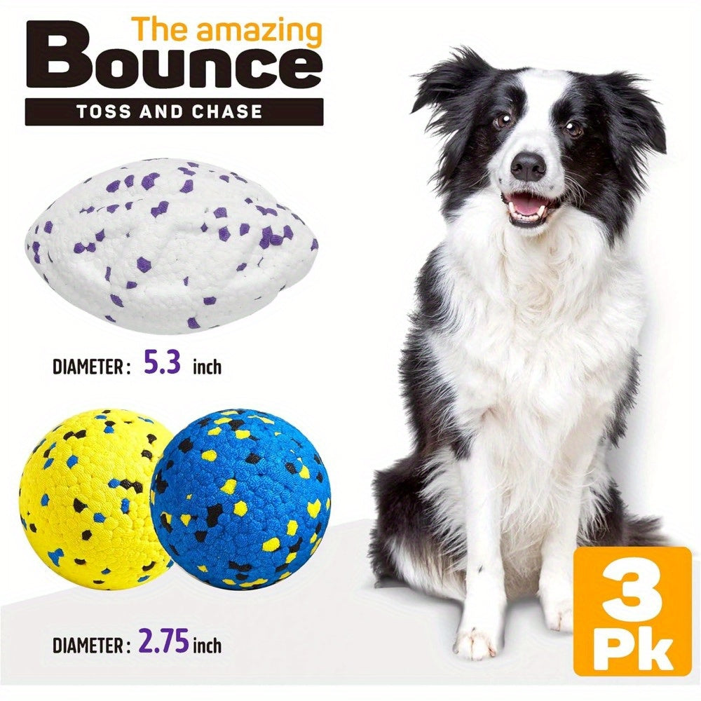 Pack of 3 5.3'' Dog Toys Tennis Balls, Dog Chew Toy, Dog Balls Upgraded Durable Tennis Ball for Chewers, More Biting-Proof Teething Balls Dog Chew Toys for Large Medium Small Dog and Puppies, for Playing in The Pool or Seasid