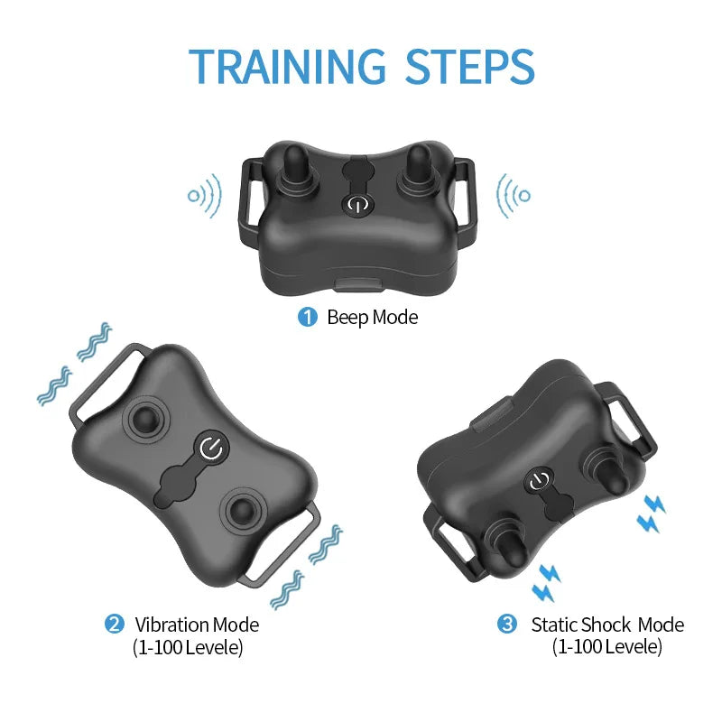 Hot sale Black 800m Electric Dog Training Collar with Shock Vibration Sound Remote Control Pet Training Artifact Bark Stopper