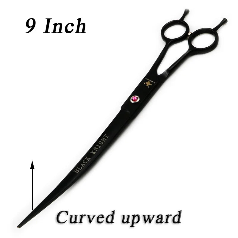 Pet Scissors 9" Black Upward Curved Pet Grooming Scissors Professional Shears Salon Barber Using Dogs & Cats