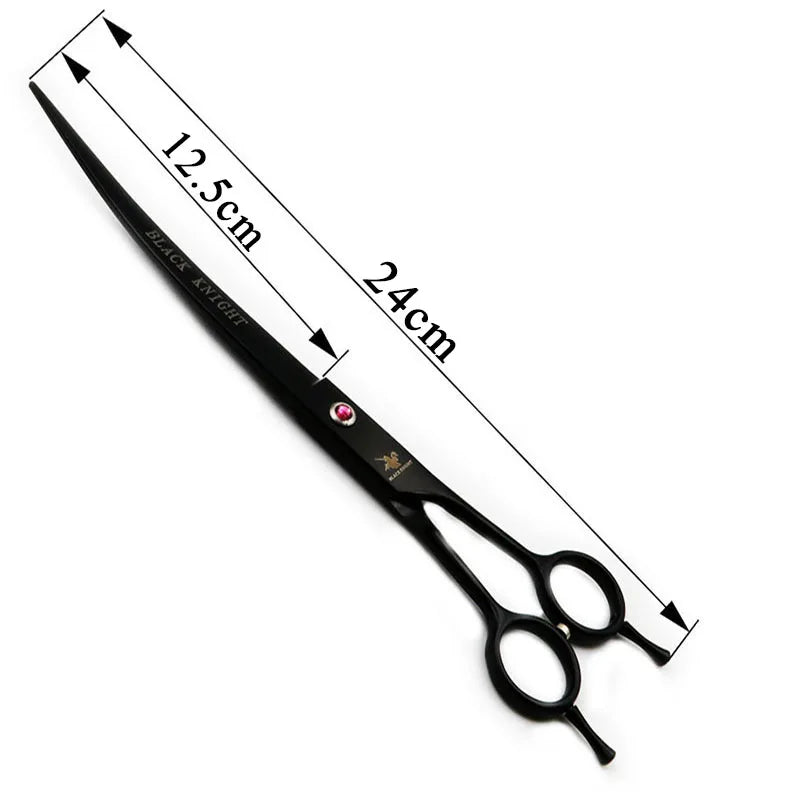 Pet Scissors 9" Black Upward Curved Pet Grooming Scissors Professional Shears Salon Barber Using Dogs & Cats
