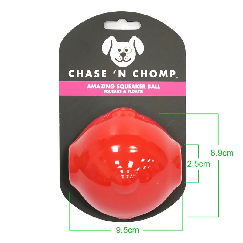 CAITEC Dog Toy Amazing Squeaker Ball Durable Floatable Springy Bite Resistant Best for Tossing Chasing Foraging Medium Large Dog
