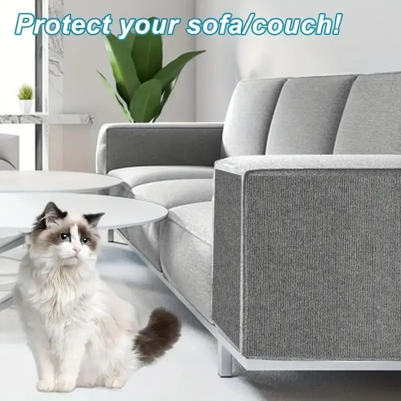 100/200/300cm Cat Scratcher Sofa Protector Pad Board Protection Trimmable Self-adhesive Carpet Corner Wall DIY Cat Scratch Mat