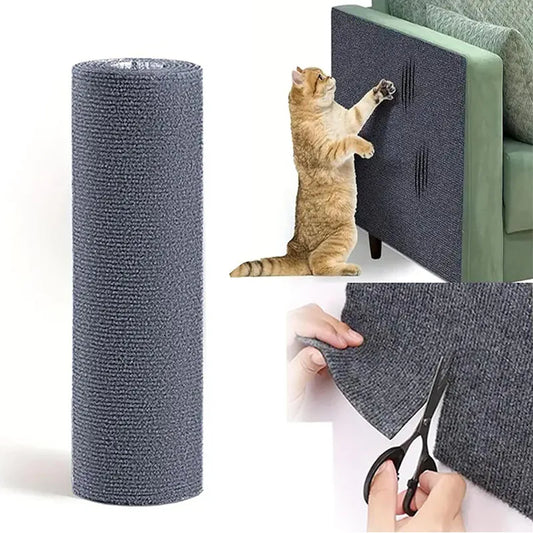 100/200/300cm Cat Scratcher Sofa Protector Pad Board Protection Trimmable Self-adhesive Carpet Corner Wall DIY Cat Scratch Mat
