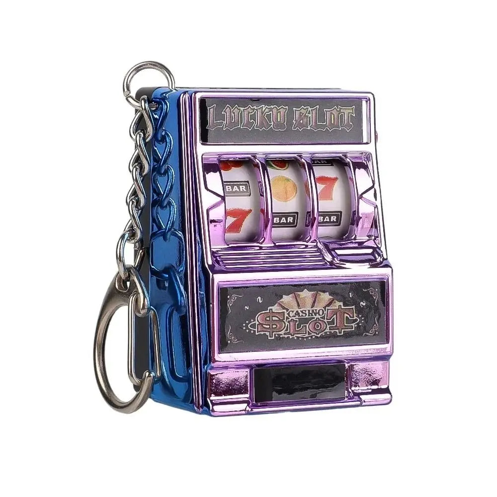Fruit Slot Machine Keychain Lucky Charm Jackpot Keychains Mini Casino Pendant Bag Charm Novelty Gifts for Kids Adults