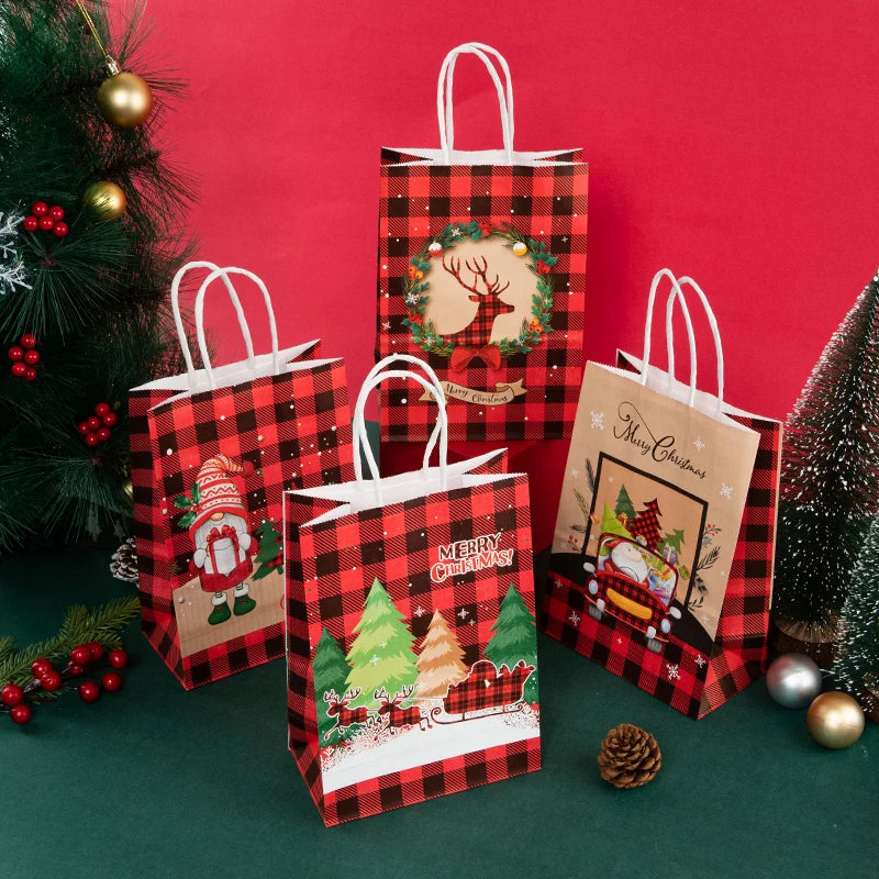 StoBag, Christmas Gift Bags, for kids party supplies, packing candy snack presents, New Year Decor, Reusable non woven, 12/30pcs