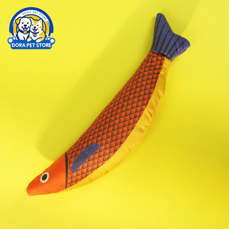 Cat toys mint fish simulation, grinding teeth, biting and teasing, durable and soothing, mint cat toys