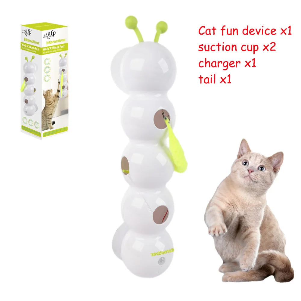 Intelligent Sensing Interactive Cat Toy Creative Durable Scratch Resistant Cat Teasing Stick Usb Rechargeable Caterpillar Toy