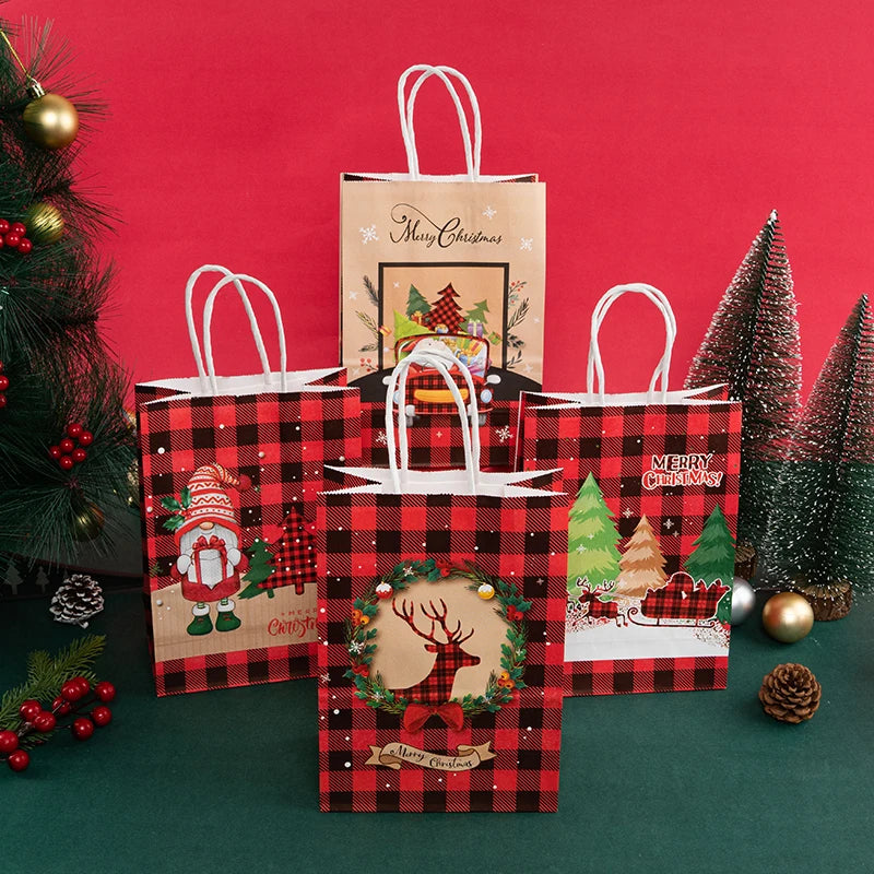 StoBag, Christmas Gift Bags, for kids party supplies, packing candy snack presents, New Year Decor, Reusable non woven, 12/30pcs