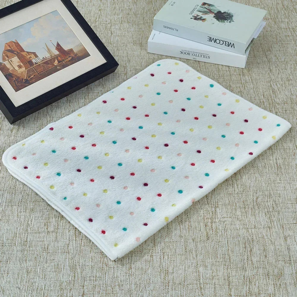 Dog Blanket Washable Fuzzy Soft Pet Mat Throw Cover for Kennel Crate Bed Cute Paw Pattern Puppy Cat Bed Blanket Mat Pet Blankets