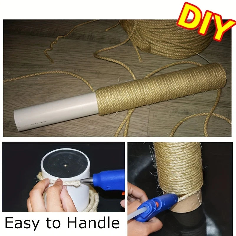 33/66/164ft Natural Sisal Rope Cat Scratcher Rope Tree Scratching DIY Toy Paw Claw Furniture Protector Scratching Post