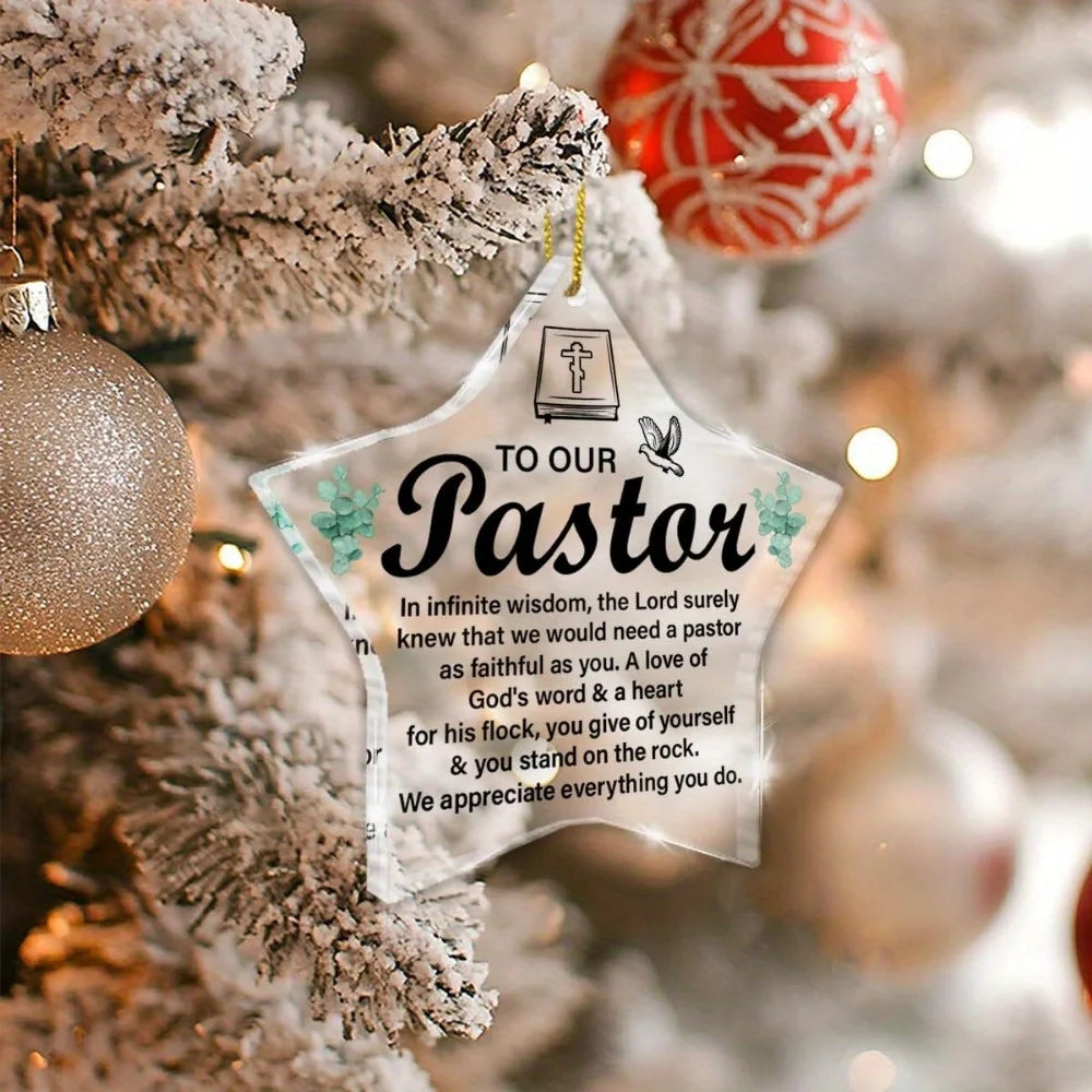 Pastor acrylic Christmas decoration, a meaningful gift for birthdays, Christmas, or retirement.