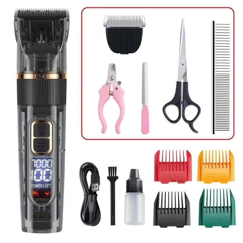 Dog Hair Clippers Grooming Haircut Trimmer Shaver Set IPX7waterproof Pets Cordless Rechargeable Professional Dog Clipper