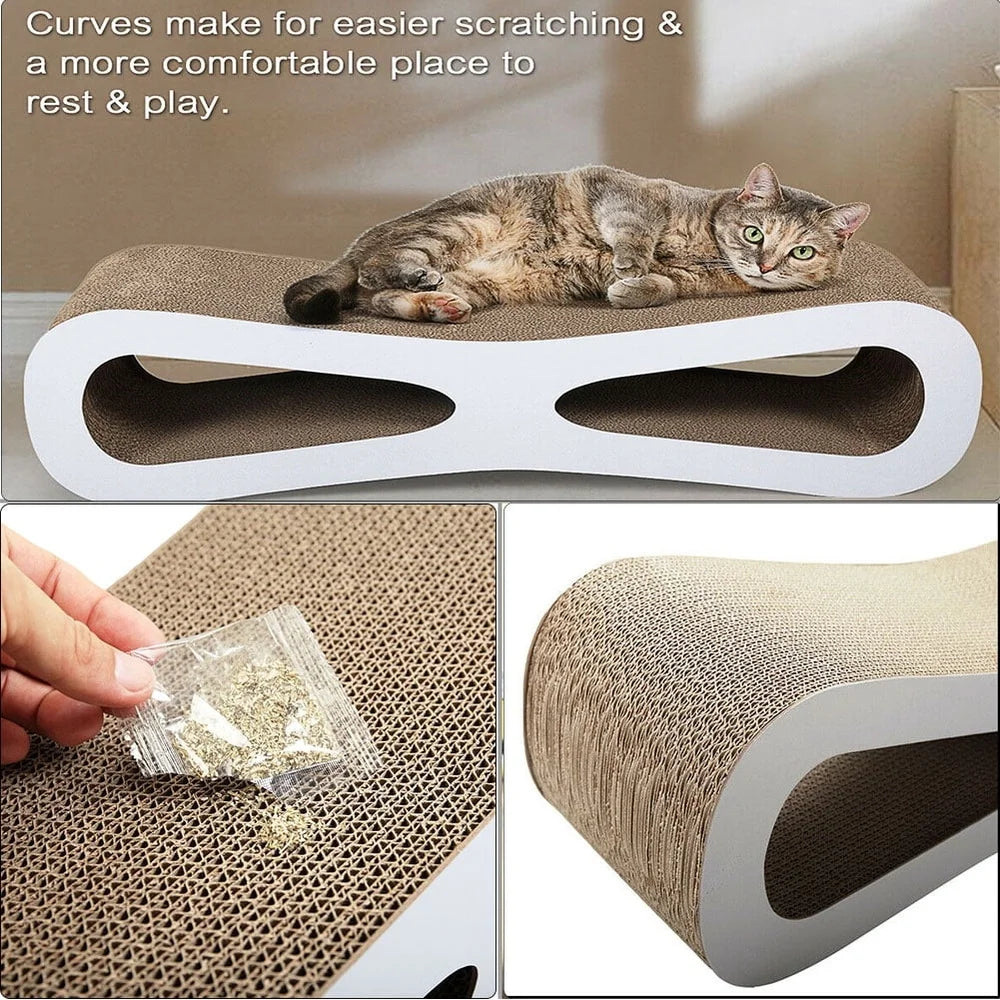 Premium Cat Scratcher Post Durable Cardboard Toy Healthy Rest Play Furniture Multi-Functional Lounge Cats with Catnip