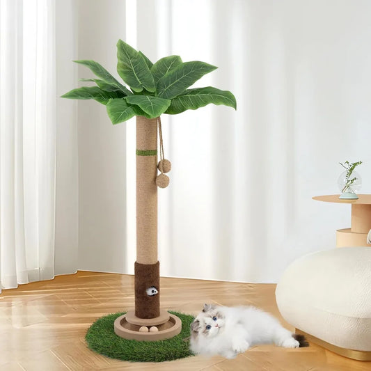 ' Tall Cat Scratcher Tree Tower Scratching Posts for Indoor Cats with Cat Toy Mouse Hole and Interactive Wooden Ball