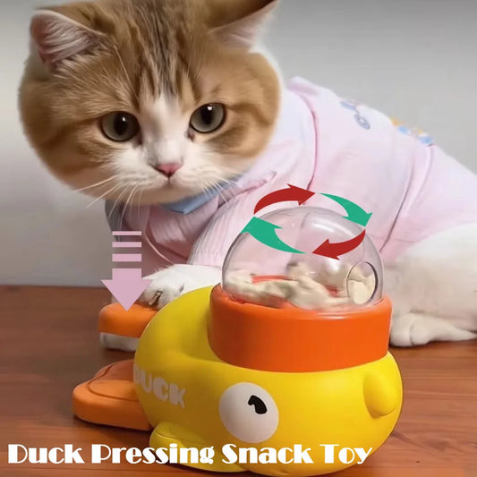 Pet Press type Snack Toys Cat Toys To Relieve Boredom Duck Design Anti-slip Pet Feeder for Dog Training