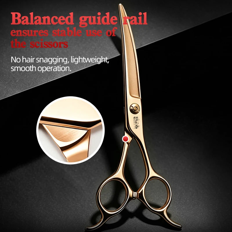 Pet Grooming Small Curved Scissors for Dogs, Specialized for Cats, Fine-tuning for Round Faces, High-end Imported from Japan, 44