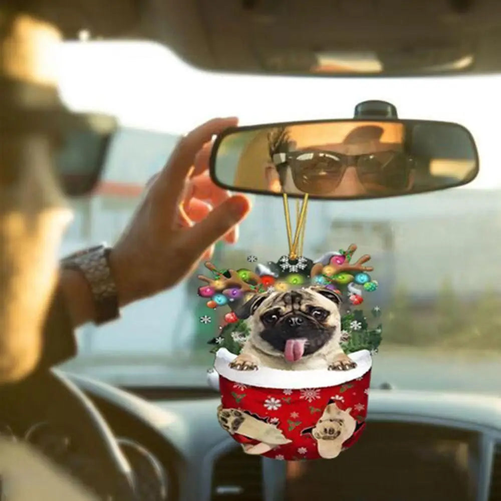 Christmas Cute Puppy Dog Shell Hanging Pendants Xmas Tree Drop Ornament Merry Chriatma Home Decor Happy New Year 2024