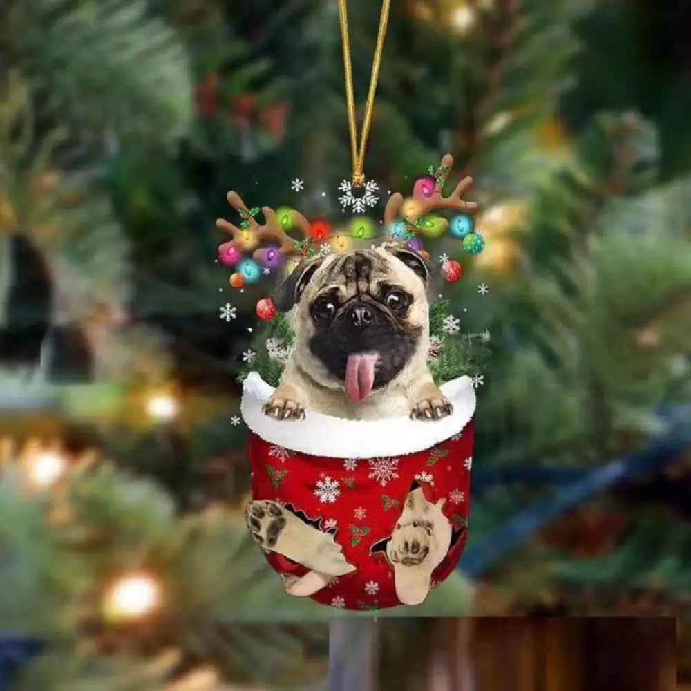 Christmas Cute Puppy Dog Shell Hanging Pendants Xmas Tree Drop Ornament Merry Chriatma Home Decor Happy New Year 2024