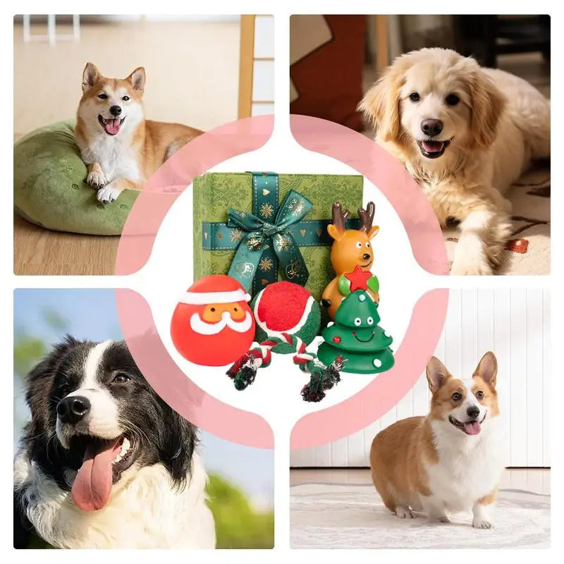 Christmas Dog Chew Toy Christmas Chewing Toy Squeaky For Dogs Small Medium And Large Sized Indoor Bored Dogs Interactive Toys