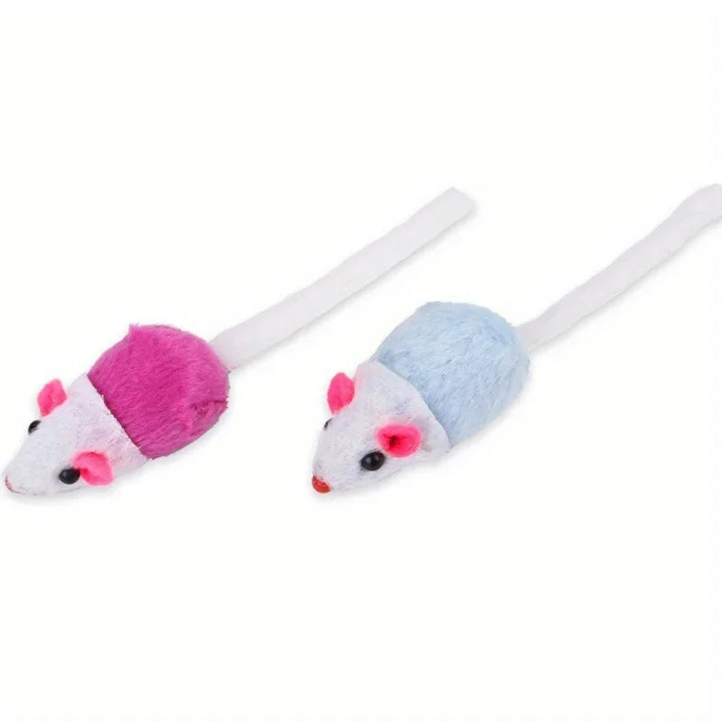 3-100 Pcs Cat Toys Interactive  Cloth Strip Mouse Color Tail Dual Color Fun Relieve Boredom Toy for Fun Playing with Cats
