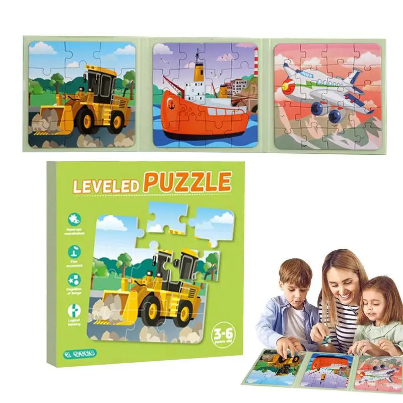 Magnetic Jigsaw Puzzle Educational Learning Puzzles Toys Car Activities Toy Jigsaw Puzzles Toy Portable Game Preschool Learning