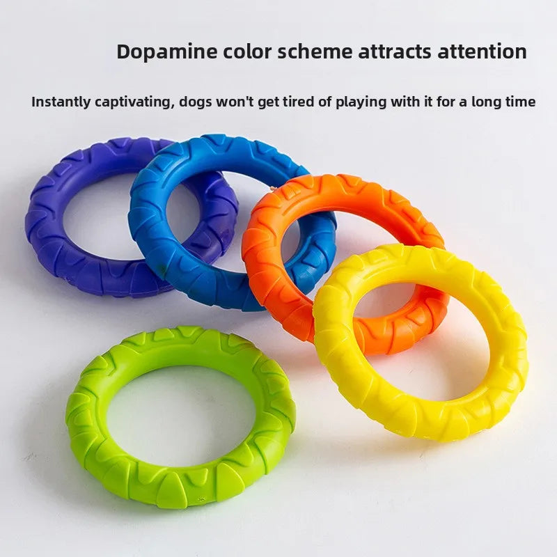 Durable Dog Chew Toy TPR Teeth Cleaning Pet Toys Interactive Bite Resistant 3 Colors Ring Dog Toy Pet Supplies Accessories Stuff