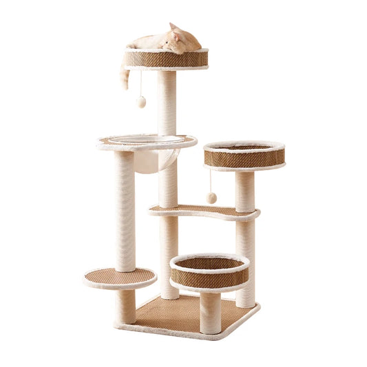 Weaving Cat Tree Wholesale Fashion Design Cat Trees for Large Cats Sisal Plush Large Scratcher Tower