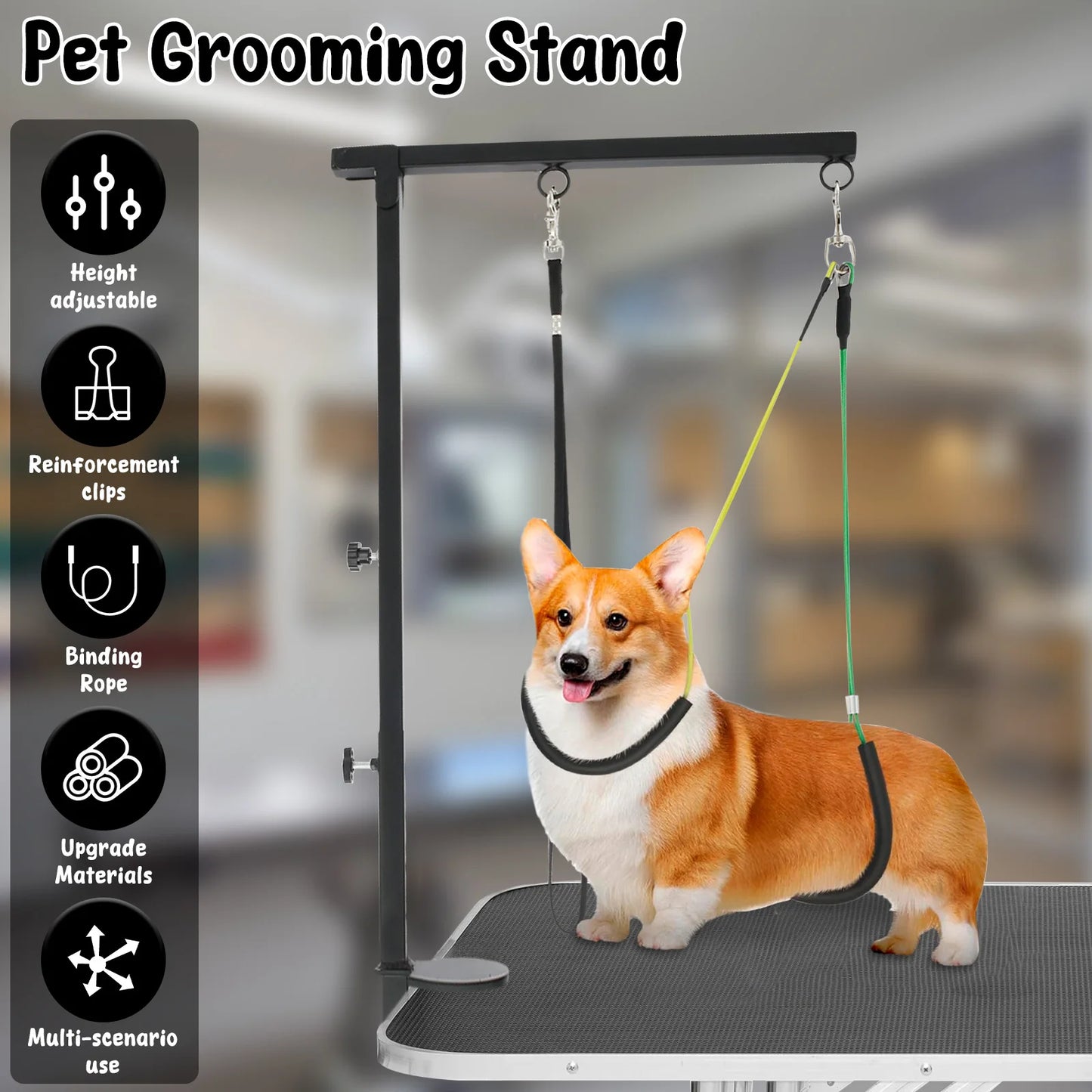 Dog Grooming Table Arm Bracket Clamp Height Adjustable Pet Fixed Grooming Stand Stainless Steel Pet Nail Clipping Haircut