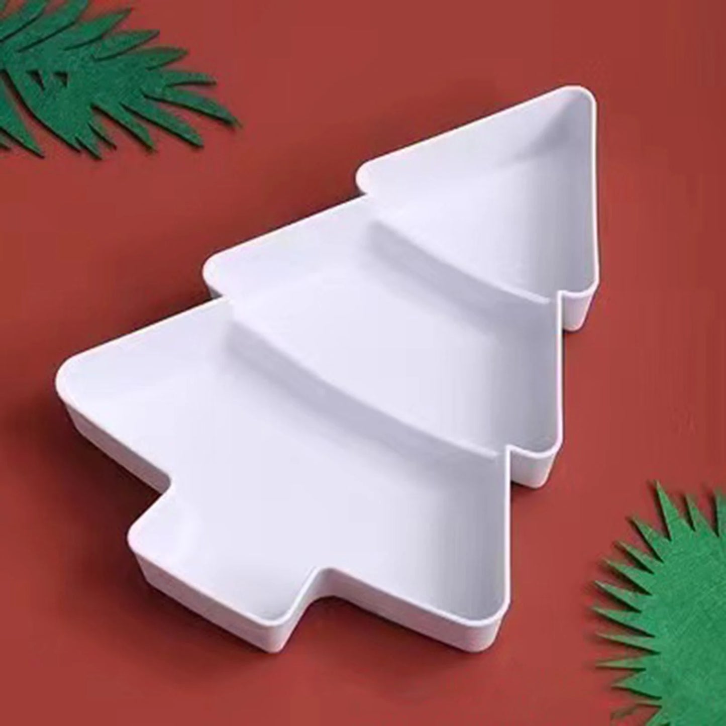 Christmas Tree Shape Fruit Plates Multi-function Dried Fruit Plate Candy Dish Serving Trays Suitable For Holiday Party Xuan-us