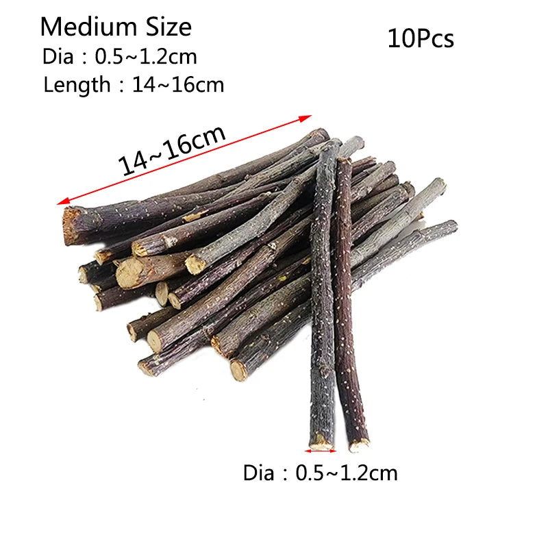 20/40/80/100pcs Hamster Rabbit Teeth Grinding Apple Tree Stick Minerals Molar Stone Toys for Chinchilla Hamster Pet accessories