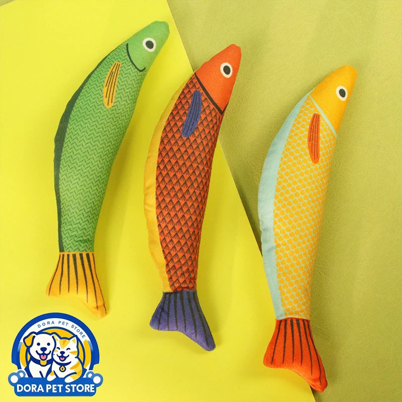 Cat toys mint fish simulation, grinding teeth, biting and teasing, durable and soothing, mint cat toys